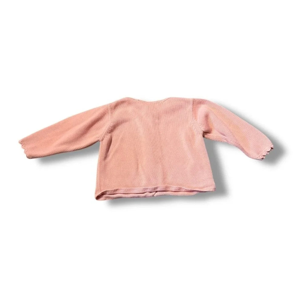 Gymboree Vintage 1999 Pink Knit Cardigan Girls Size Small‎ Scallop Trim
